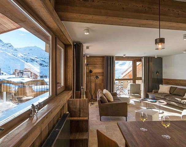 Chalets Cocoon Val Thorens - Living spaces with views to die for! Is this the best apartment in Val Thorens?